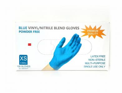 Перчатки Vinil/Nitrile (голубые) XS 100шт