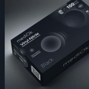 Перчатки Vinil-Nitrile mediOk черные S (100шт) Китай