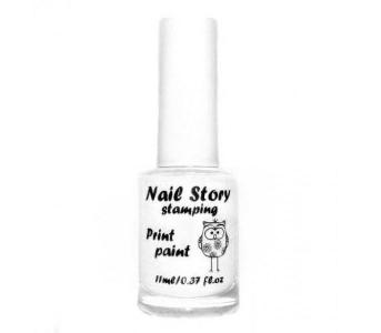 Лак для стемпинга NailStory, белый 11мл