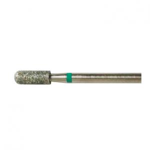 Фреза алмазная Цилиндр закругл (зеленая) 4,0мм